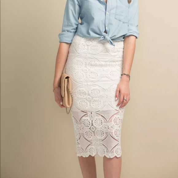 THE HANGER Lace Pencil Skirt - Picture 2 of 5